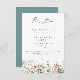 Elegante Wildflower Wedding Details Behuizing Informatiekaartje