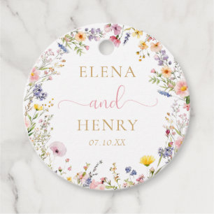 Elegante Wildflower Wedding Favoriete Labels