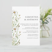 Elegante Wildflower Wedding Invitation Custom Phot Kaart (Staand voorkant)