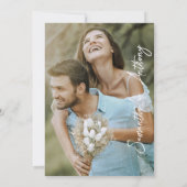 Elegante Wildflower Wedding Invitation Custom Phot Kaart (Achterkant)