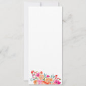 Elegante Wildflower Wedding Menu Uitnodiging (Achterkant)