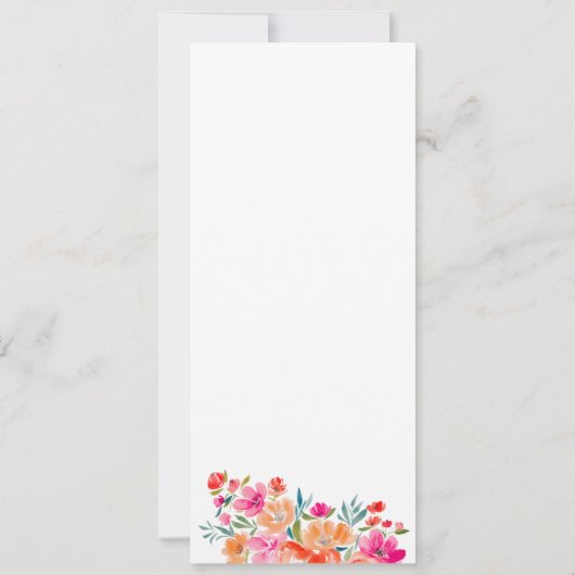 Elegante Wildflower Wedding Menu Uitnodiging (Achterkant)