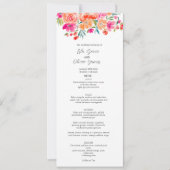 Elegante Wildflower Wedding Menu Uitnodiging (Voorkant)