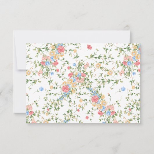 Elegante Wildflower Wedding QR Code RSVP Card (Achterkant)