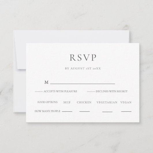 Elegante Wildflower Wedding RSVP (Voorkant)