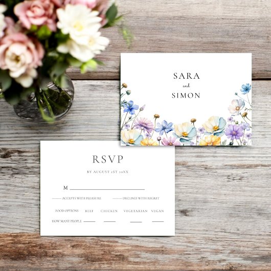 Elegante Wildflower Wedding RSVP