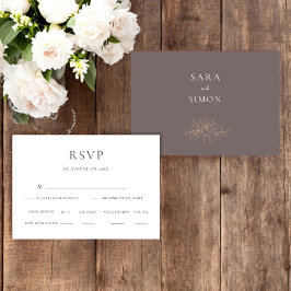 Elegante Wildflower Wedding RSVP Kaartje