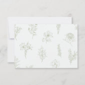 Elegante  Wildflower Wedding RSVP Reactie Kaart (Achterkant)
