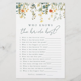 Elegante Wildflower Wie kent de bruid beste spel