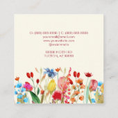 Elegante Wildflower Wilde Bloem Bloemen Custom Vierkante Visitekaartje (Achterkant)
