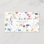 Elegante Wildflower Wilde Bloem Bloemen Custom Visitekaartje (Voorkant)