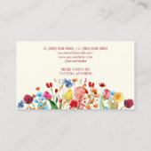 Elegante Wildflower Wilde Bloem Bloemen Custom Visitekaartje (Achterkant)
