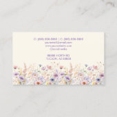 Elegante Wildflower Wilde Bloem Bloemen Custom Visitekaartje (Achterkant)
