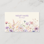 Elegante Wildflower Wilde Bloem Bloemen Custom Visitekaartje (Voorkant)