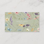 Elegante Wildflower Wilde Bloem Bloemen Custom Visitekaartje (Voorkant)