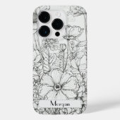 Elegante Wildflower wit en zwart Case-Mate iPhone Case (Achterkant)