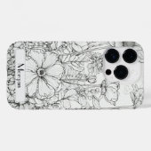 Elegante Wildflower wit en zwart Case-Mate iPhone Case (Achterkant (horizontaal))