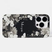 Elegante Wildflower wit en zwart Case-Mate iPhone Case (Achterkant (horizontaal))