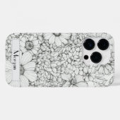 Elegante Wildflower wit en zwart Case-Mate iPhone Case (Achterkant (horizontaal))