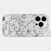 Elegante Wildflower wit en zwart Case-Mate iPhone Case (Achterkant (horizontaal))