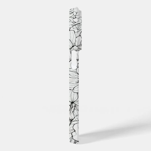 Elegante Wildflower wit en zwart Case-Mate iPhone Case (Achterkant / Rechts)