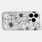 Elegante Wildflower wit en zwart Case-Mate iPhone Case (Achterkant (horizontaal))