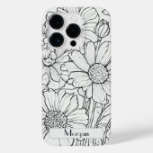Elegante Wildflower wit en zwart Case-Mate iPhone Case (Achterkant)