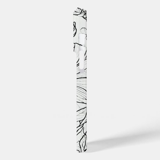 Elegante Wildflower wit en zwart Case-Mate iPhone Case (Achterkant / Links)