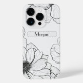 Elegante Wildflower wit en zwart Case-Mate iPhone Case (Achterkant)