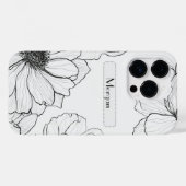 Elegante Wildflower wit en zwart Case-Mate iPhone Case (Achterkant (horizontaal))