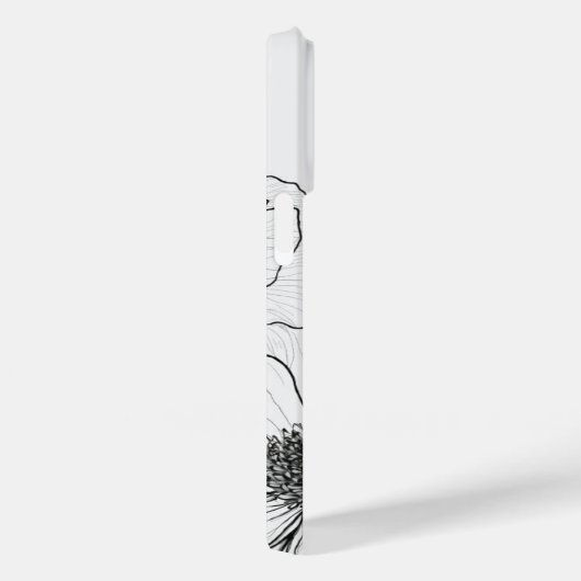 Elegante Wildflower wit en zwart Case-Mate iPhone Case (Achterkant / Rechts)