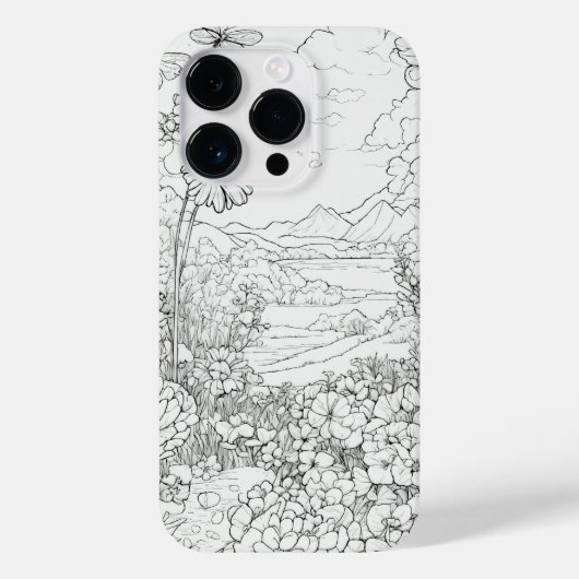 Elegante Wildflower wit en zwart Hoesje-Mate Case-Mate iPhone Case (Achterkant)