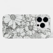 Elegante Wildflower wit en zwart Hoesje-Mate Case-Mate iPhone Case (Achterkant (horizontaal))