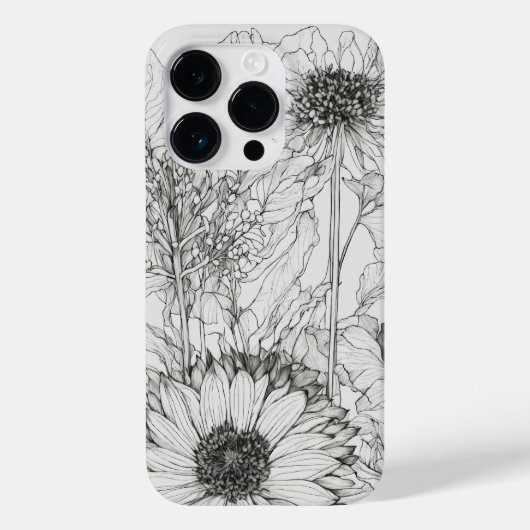 Elegante Wildflower wit en zwart Hoesje-Mate Case-Mate iPhone Case (Achterkant)