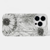 Elegante Wildflower wit en zwart Hoesje-Mate Case-Mate iPhone Case (Achterkant (horizontaal))