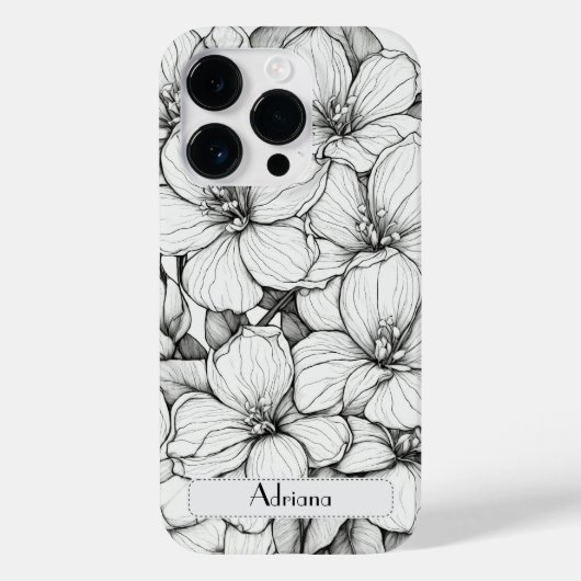 Elegante Wildflower wit en zwart Hoesje-Mate Case-Mate iPhone Case (Achterkant)