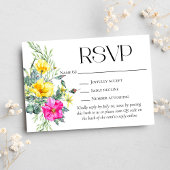 Elegante Wildflowers Bloemen Huwelijk Website QR C RSVP Kaartje