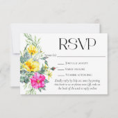 Elegante Wildflowers Bloemen Huwelijk Website QR C RSVP Kaartje (Voorkant)