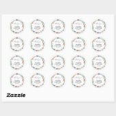 Elegante Wildflowers Bruiloft Dank u Ronde Sticker (Vel)