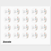 Elegante Wildflowers Bruiloft Dank u Ronde Sticker (Vel)