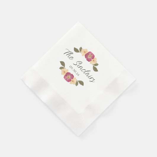 Elegante Wildflowers Chic Garden Party Wedding Servet (Hoek)