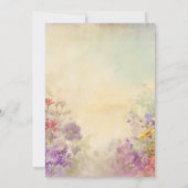 Elegante Wildflowers Dromerige bruiloft Kaart (Achterkant)