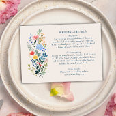 Elegante Wildflowers Garden Wedding Details Informatiekaartje