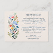 Elegante Wildflowers Garden Wedding Details Informatiekaartje (Voorkant)