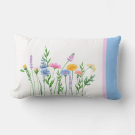 Elegante Wildflowers Gooi Kussen - Blauw