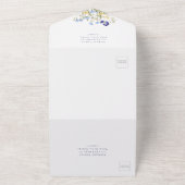 Elegante Wildflowers Kalligrafie Rustieke bruiloft All In One Uitnodiging (Buitenkant)