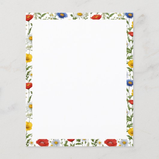 Elegante Wildflowers Kleurrijke Bloemen Border Pap (Achterkant)