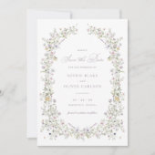 Elegante Wildflowers Krans Blush Save the Date Kaart (Voorkant)
