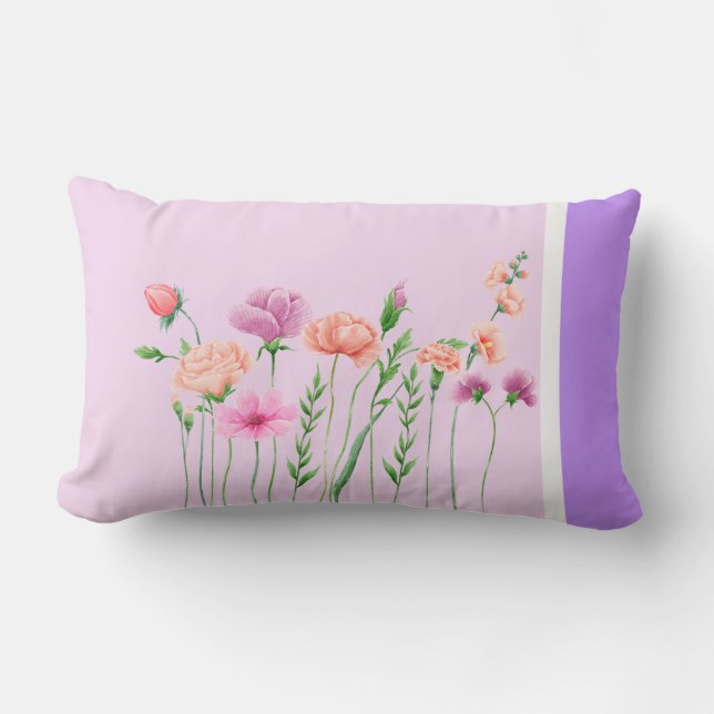 Elegante Wildflowers Lumbar Cushion Kussen (Voorkant)