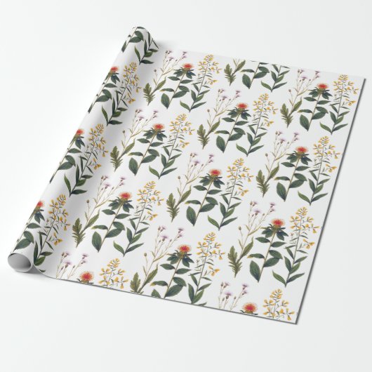 Elegante Wildflowers Natuur Lover Cadeaupapier (Uitgerold)